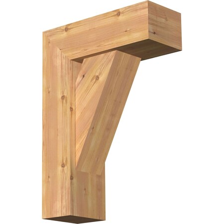 Ekena Millwork Traditional Block Smooth Bracket w/ Offset Brace, Western Red Cedar, 7 1/2"W x 20"D x 28"H BKT0806X20X28TRA05SWR